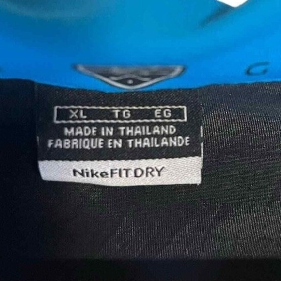 Nike Golf Fit Dry Mens XL Blue Quarter Zip Short Sleeve Polo Shirt Performance - Picture 4 of 6